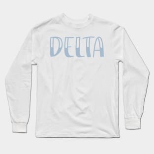 Light Blue Delta Letter Long Sleeve T-Shirt
